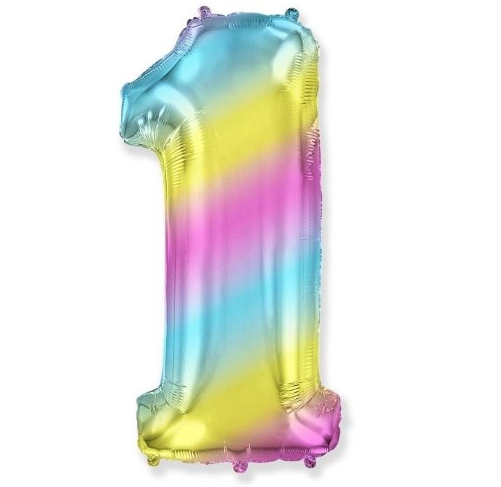 Balón fóliový číslica dúhová – rainbow – 102 cm – 1