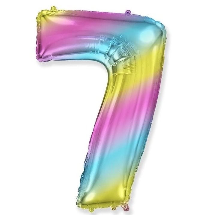 Balón fóliový číslica dúhová – rainbow – 102 cm – 7