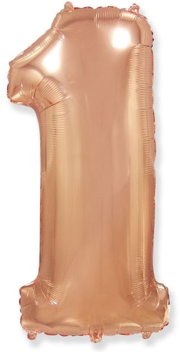 Balón fóliový číslica ružovo zlatá – rose gold 102 cm – 1