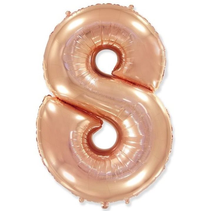 Balón fóliový číslica ružovo zlatá – rose gold 102 cm – 8
