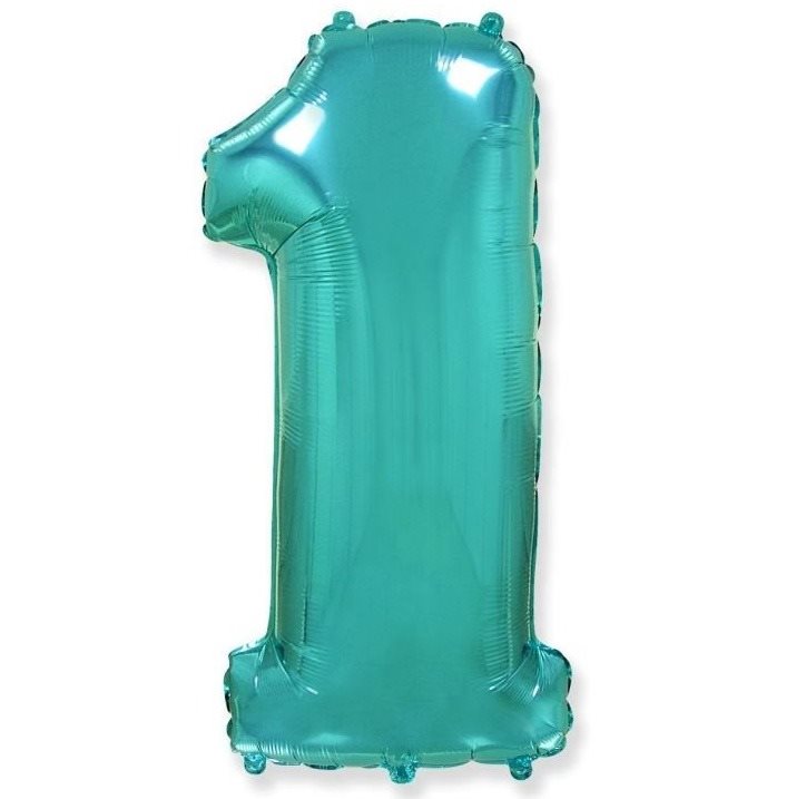 Balón fóliový číslica tyrkysová – tiffany 102 cm – 1
