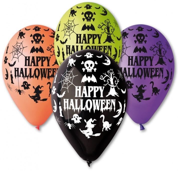 SMART BALLOONS Balóniky pastelové Happy Halloween – mix farieb – 30 cm (5 ks)
