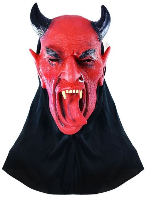 Maska čert s jazykom – halloween – vianoce – 29 × 24 cm