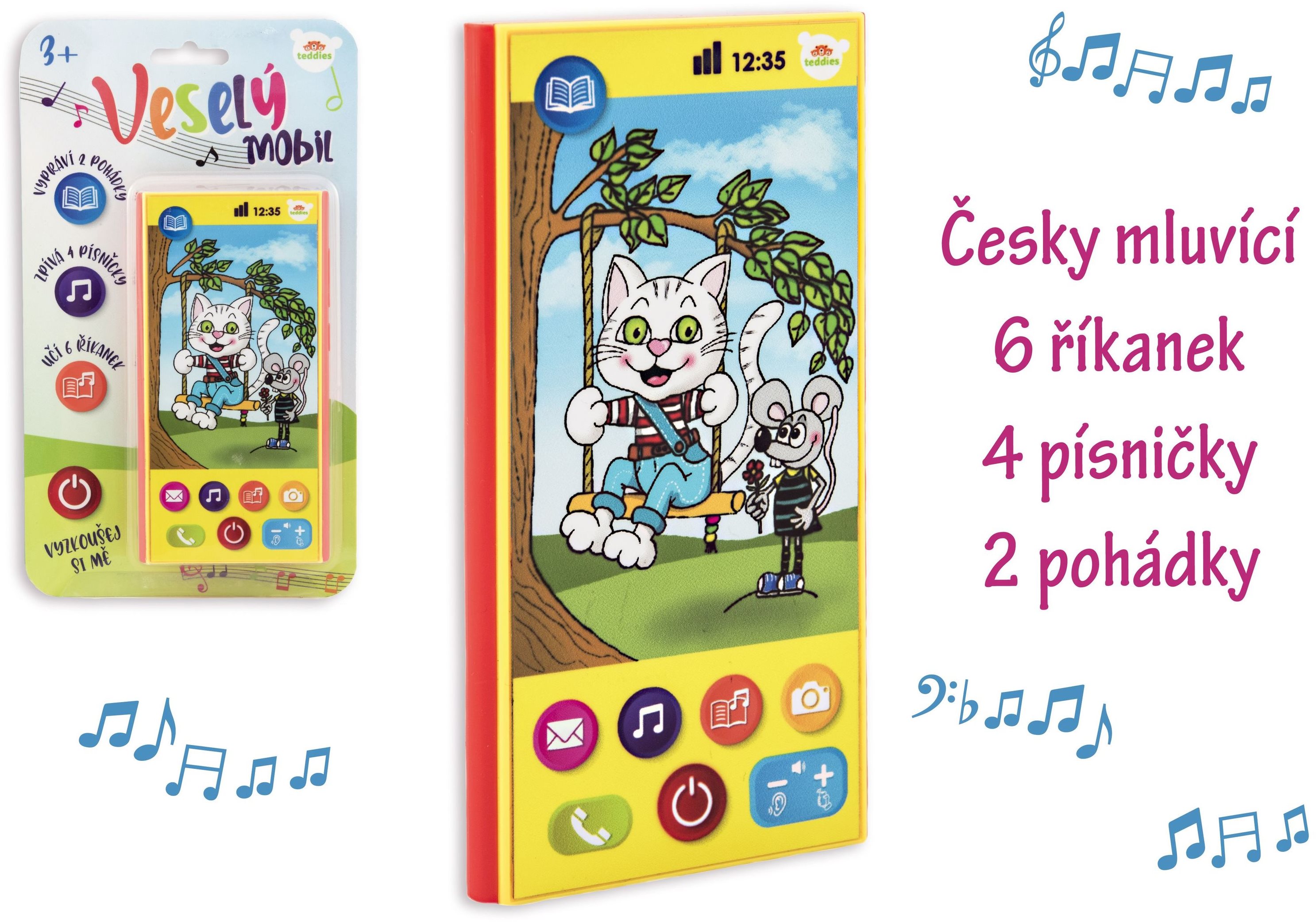 Teddies Veselý Mobil Telefón česky hovoriaci