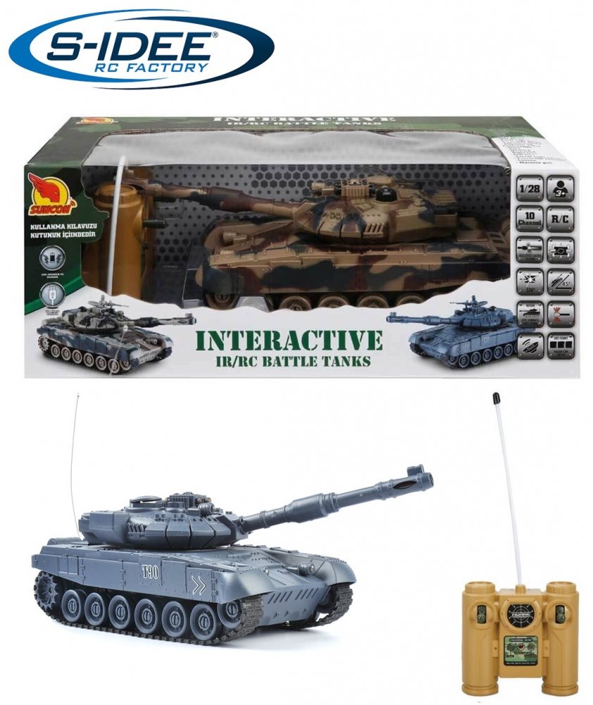 Bojujúci tank T-90 2,4 GHz s infra delom, bojujúci 1:28