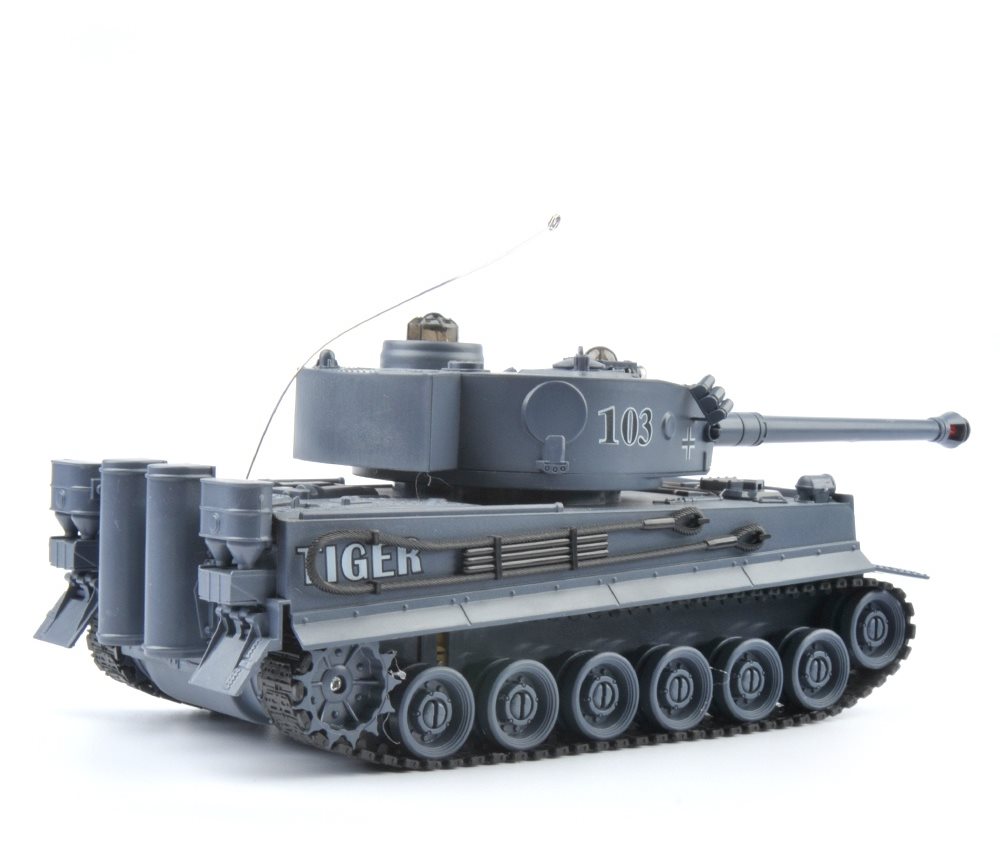 Bojujúci tank Tiger 1 sivý 2,4 GHz s infra delom, bojujúci 1 : 28