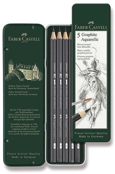 Faber-Castell Aquarelle v plechovej krabičke, šesťhranná – sada 5 ks