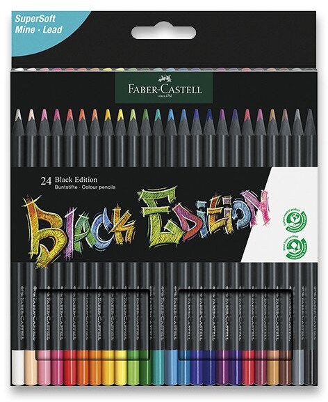 Pastelky Faber-Castell Black Edition, 24 farieb