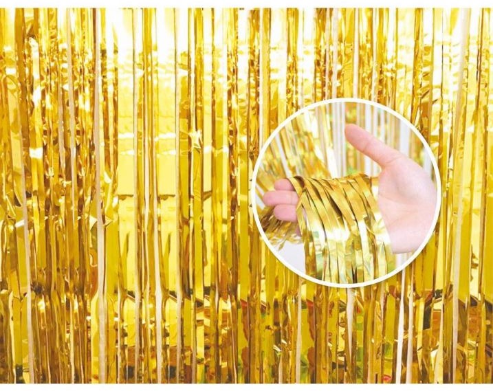 Párty záves zlatý – gold – 90 × 240 cm
