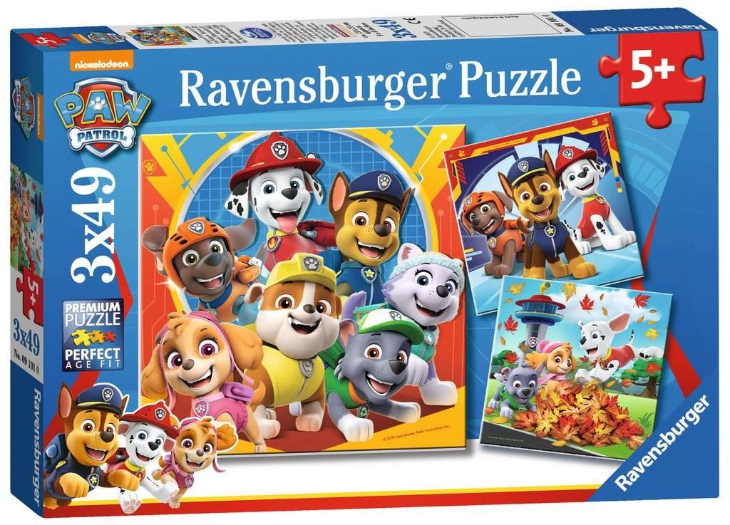 Ravensburger 050482 Labková patrola – Šantenie v lístí 3× 49 dielikov