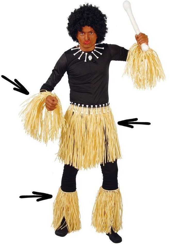 Kostým Zulu – Afro Sada – Unisex – Hawaii