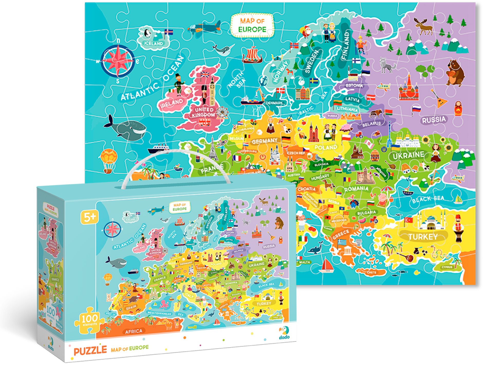 Puzzle Mapa Európy – 100 dielikov