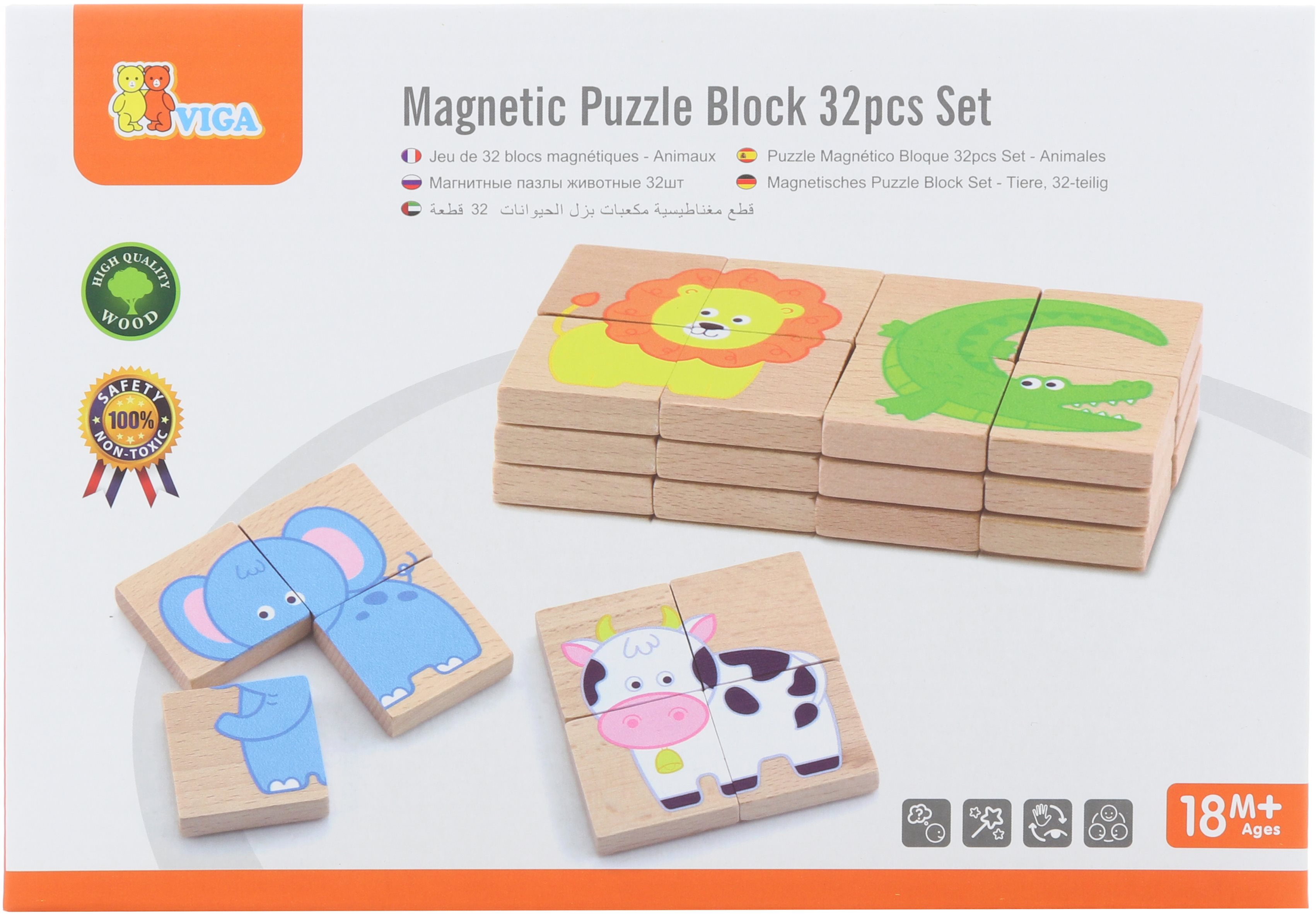 Drevené magnetické puzzle - zvieratká