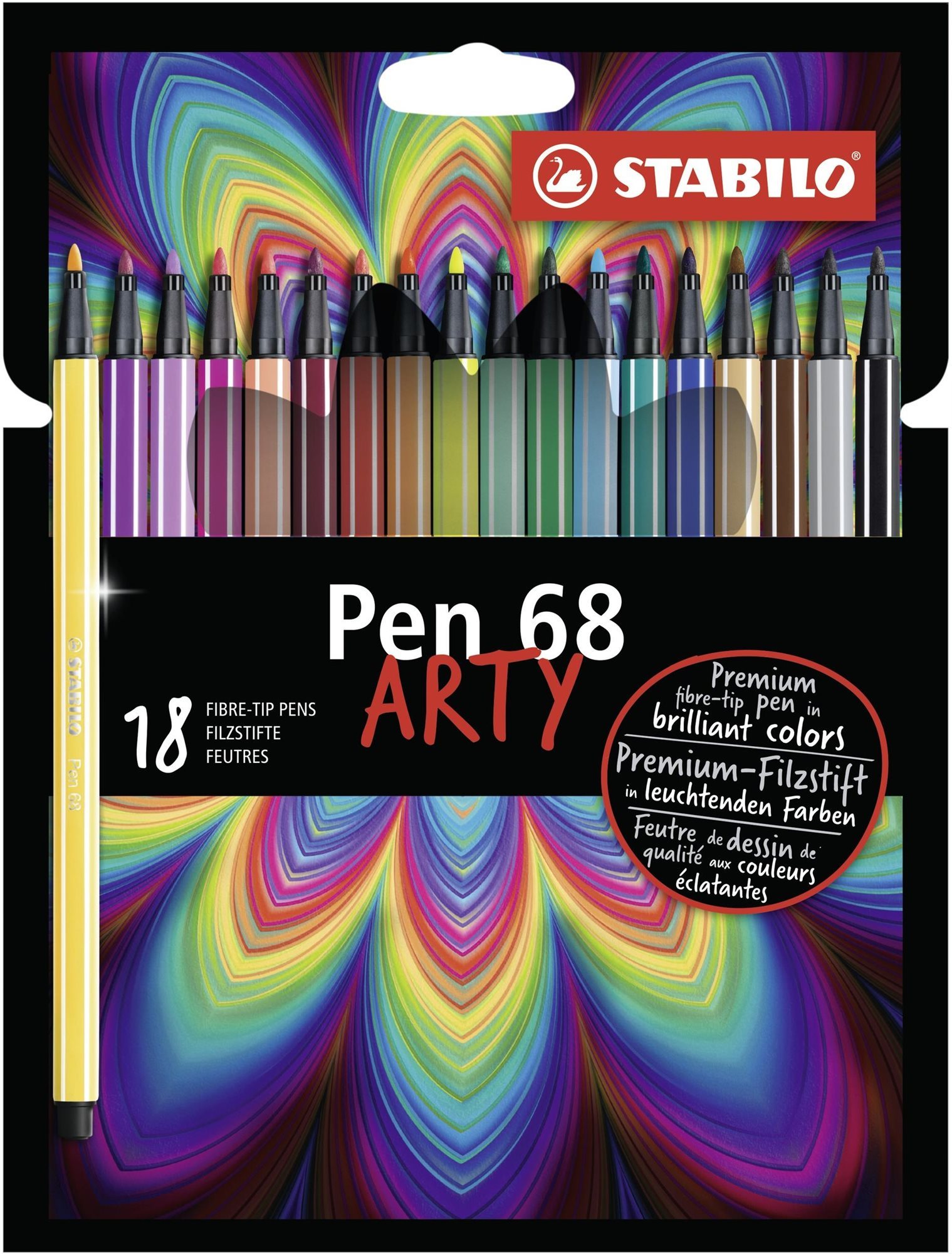 STABILO Pen 68, 18 ks, kartónové puzdro „ARTY“