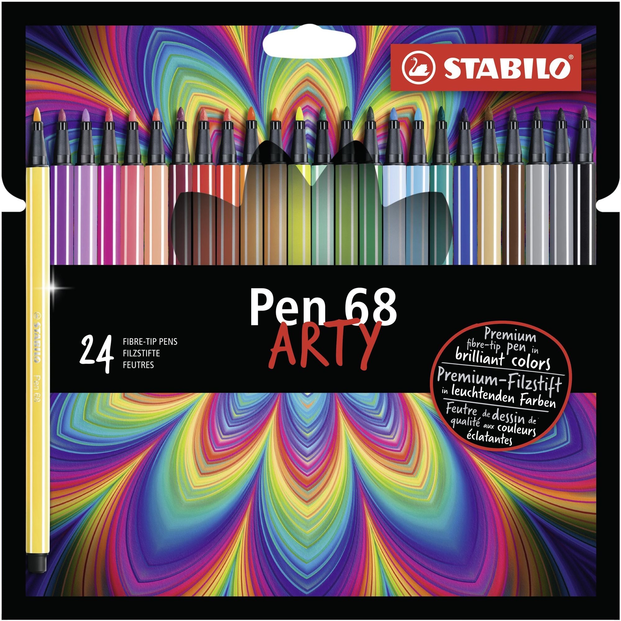 STABILO Pen 68, 24 ks, kartónové puzdro „ARTY“