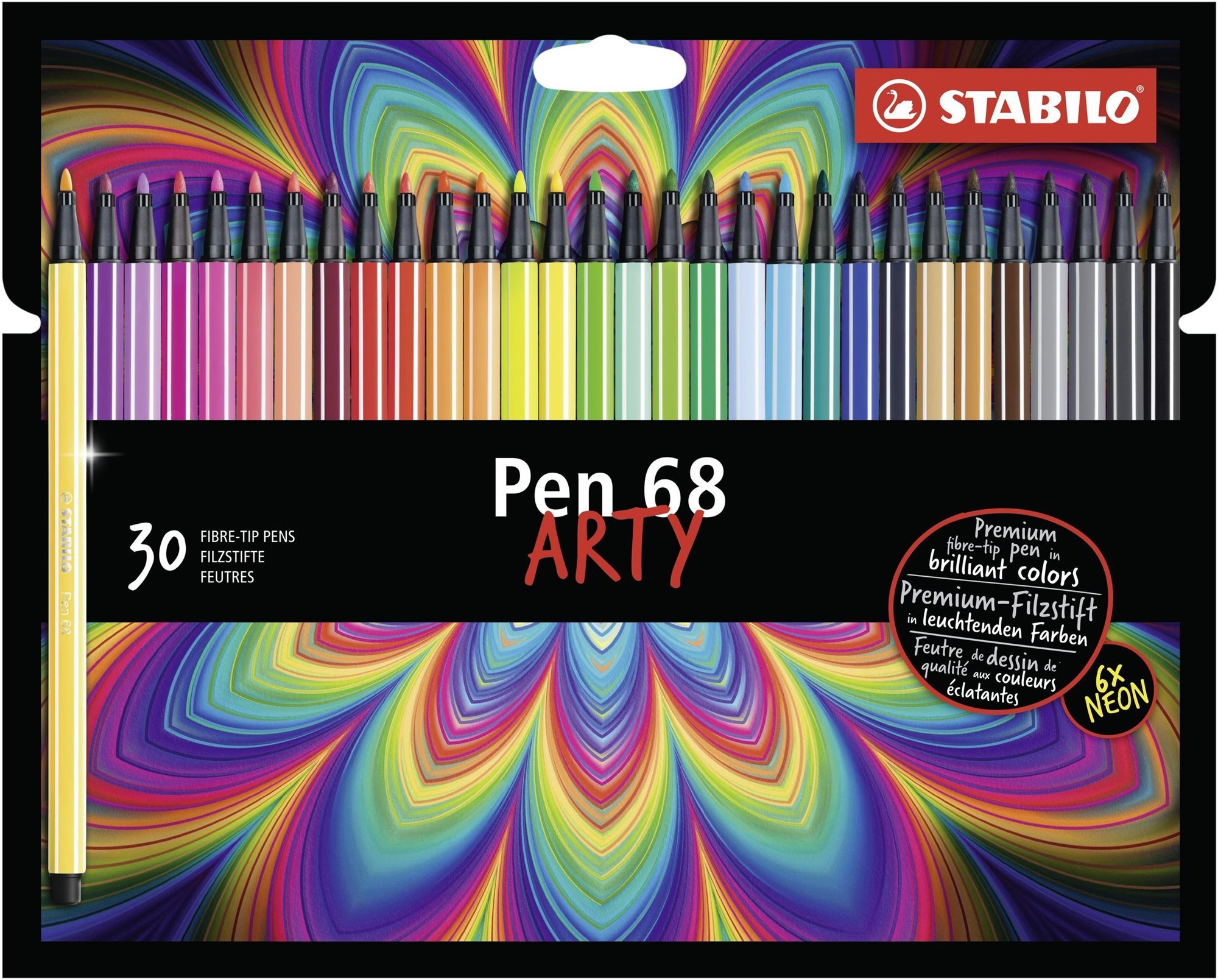 STABILO Pen 68, 30 ks, kartónové puzdro „ARTY“