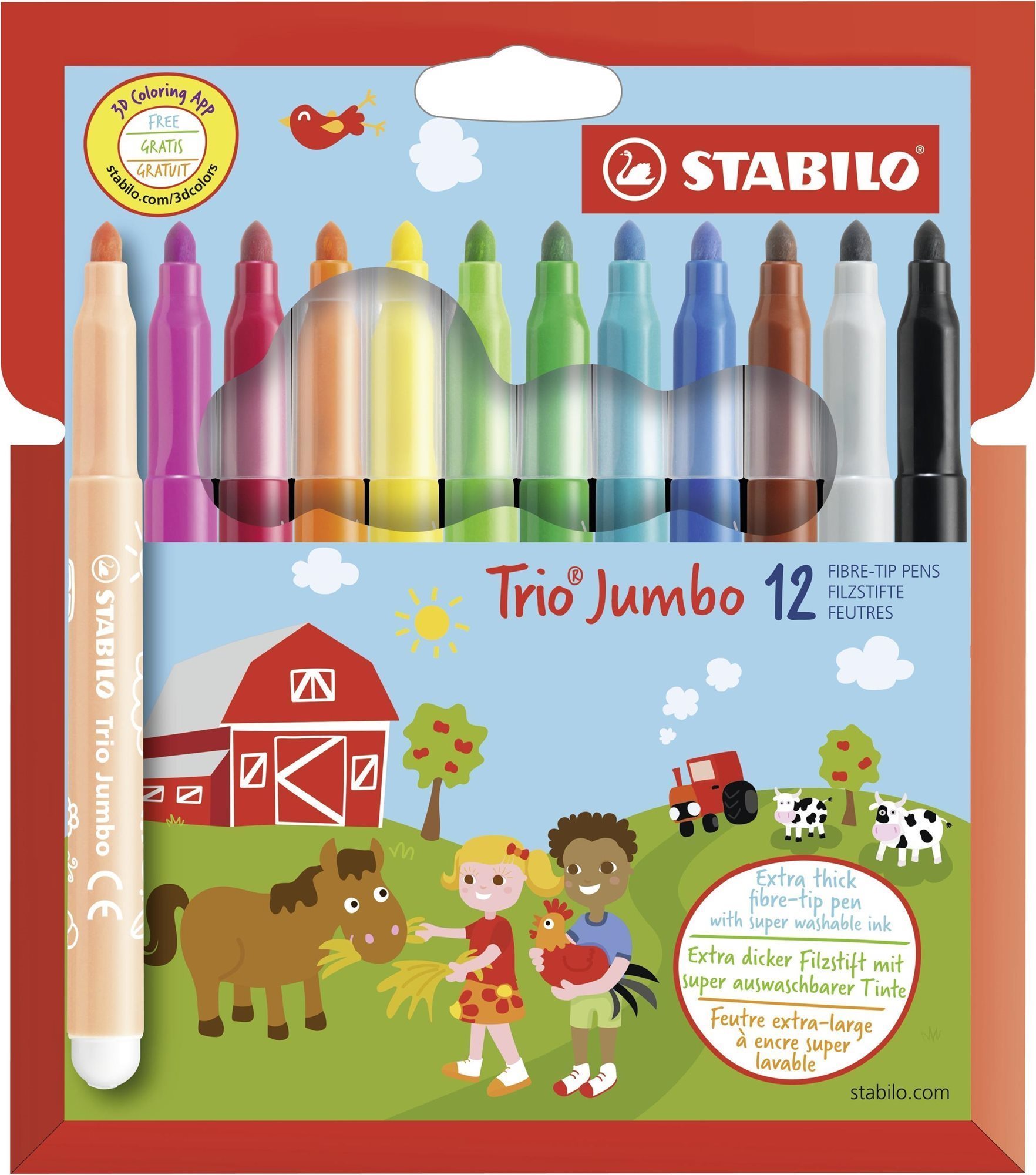 STABILO Trio Jumbo, 12 ks, puzdro