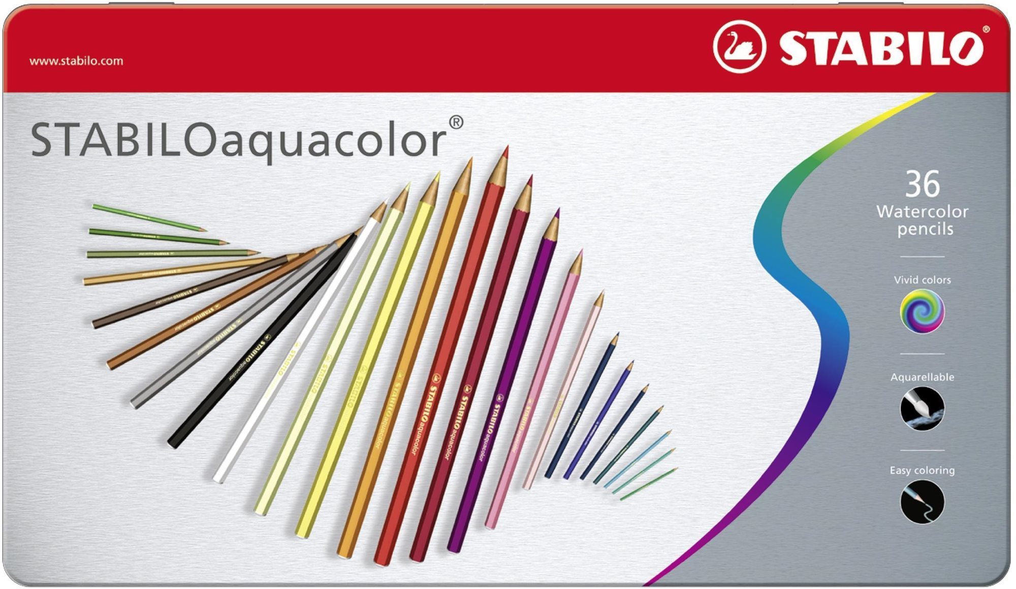 STABILOaquacolor 36 ks kovové puzdro