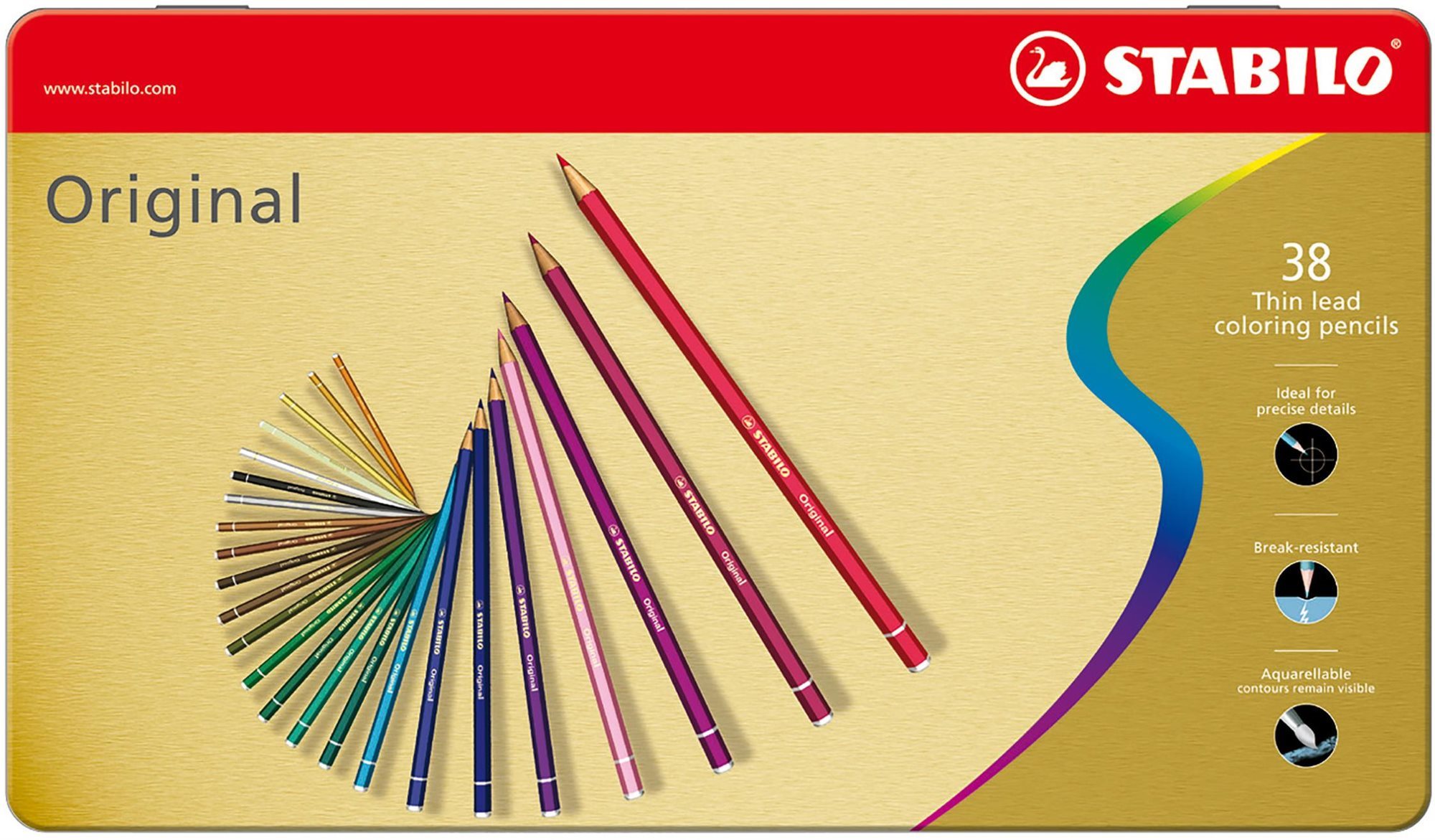 STABILO Original 38 ks kovové puzdro