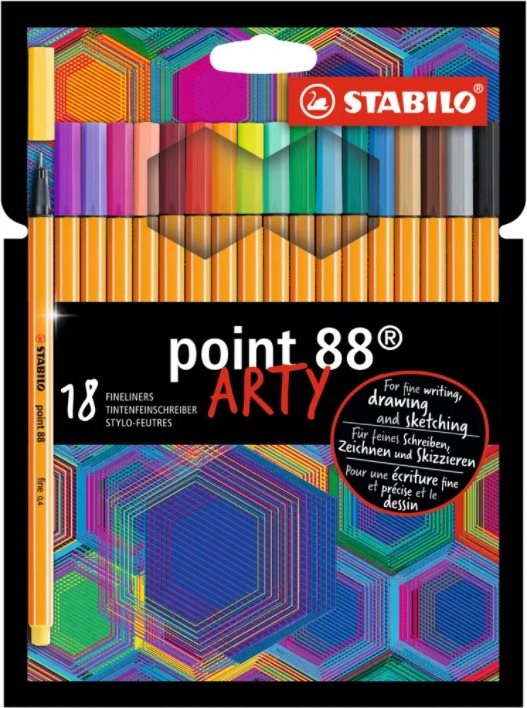 STABILO point 88, 18 ks, puzdro, „ARTY"