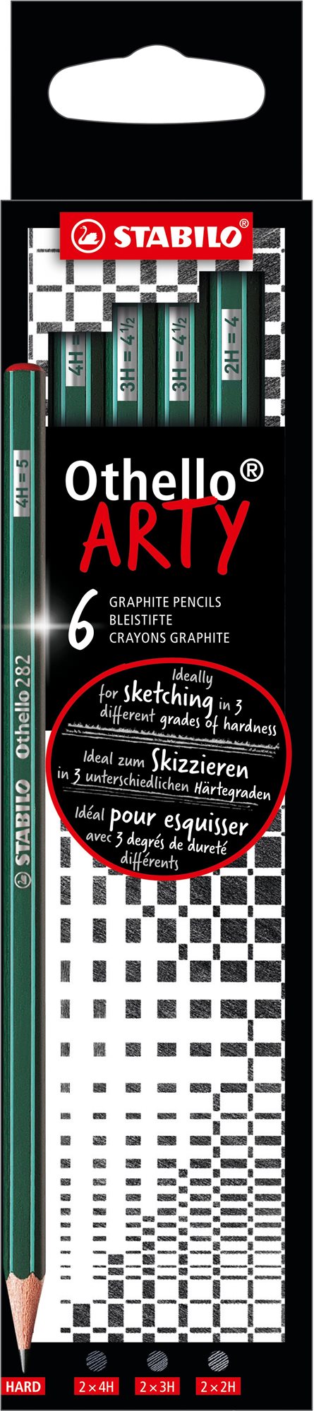 STABILO Othello 6 ks krabička mix (2B, B, HB, F, H, 2H) ,,ARTY"