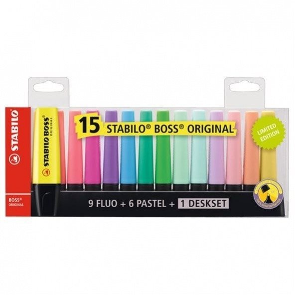 STABILO BOSS ORIGINAL deskset 15 ks