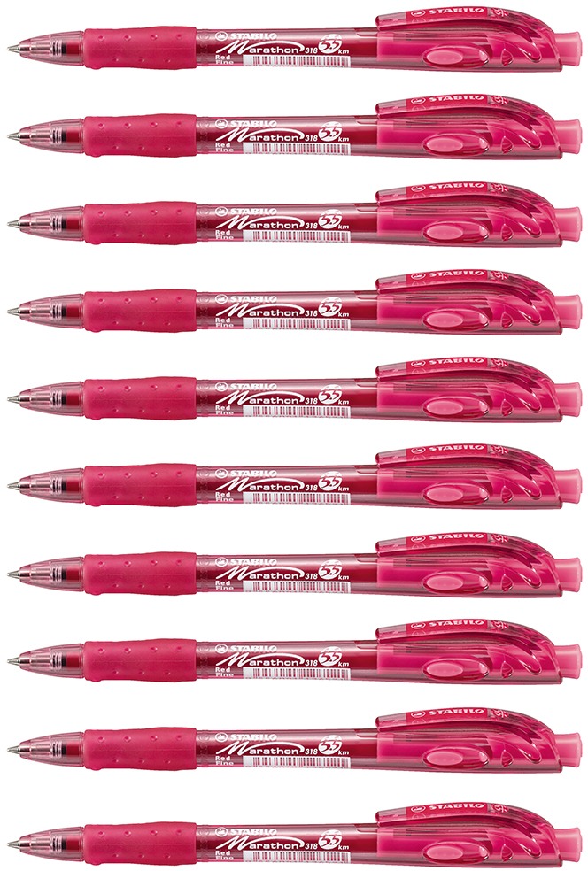STABILO Marathon 318, červené – balenie 10 ks