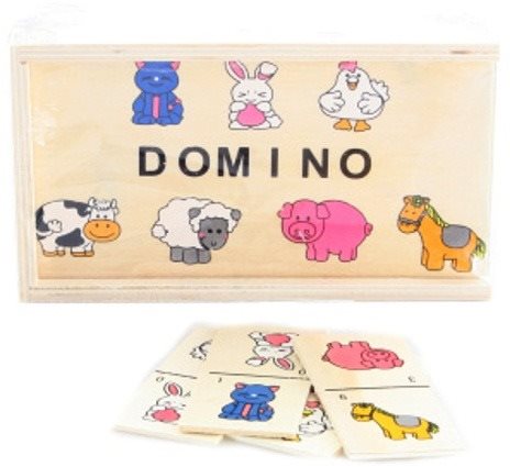 Drevené domino zvieratká