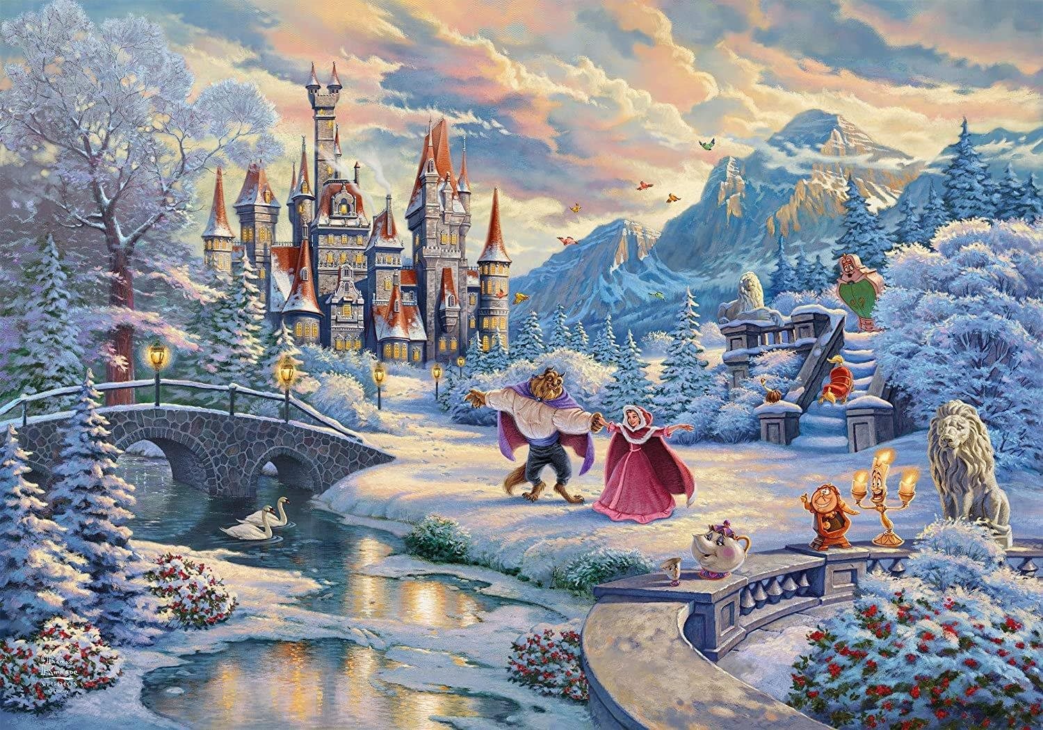 Puzzle Kráska a zviera: Zimné kúzlo 1000 dielikov