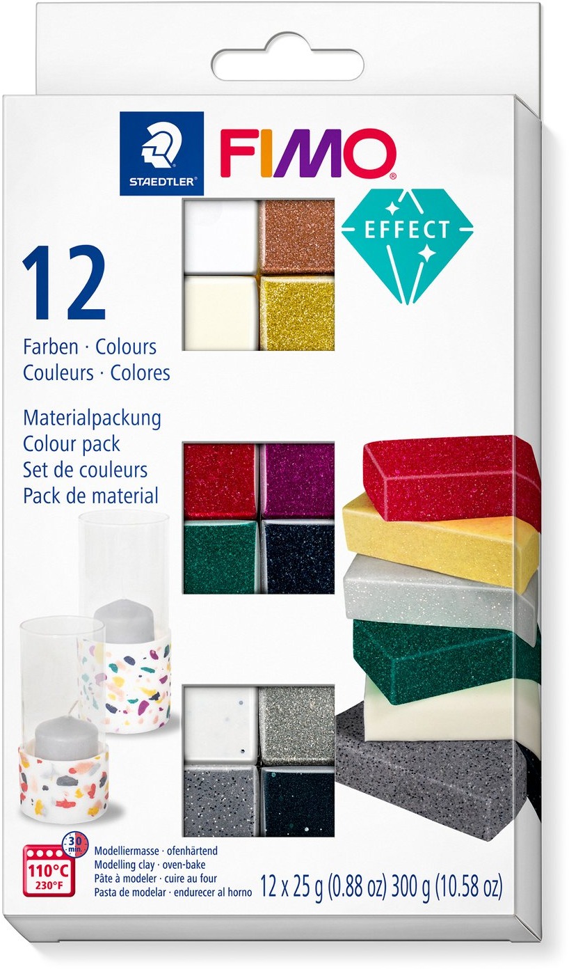 FIMO efekt sada 12 farieb 25g