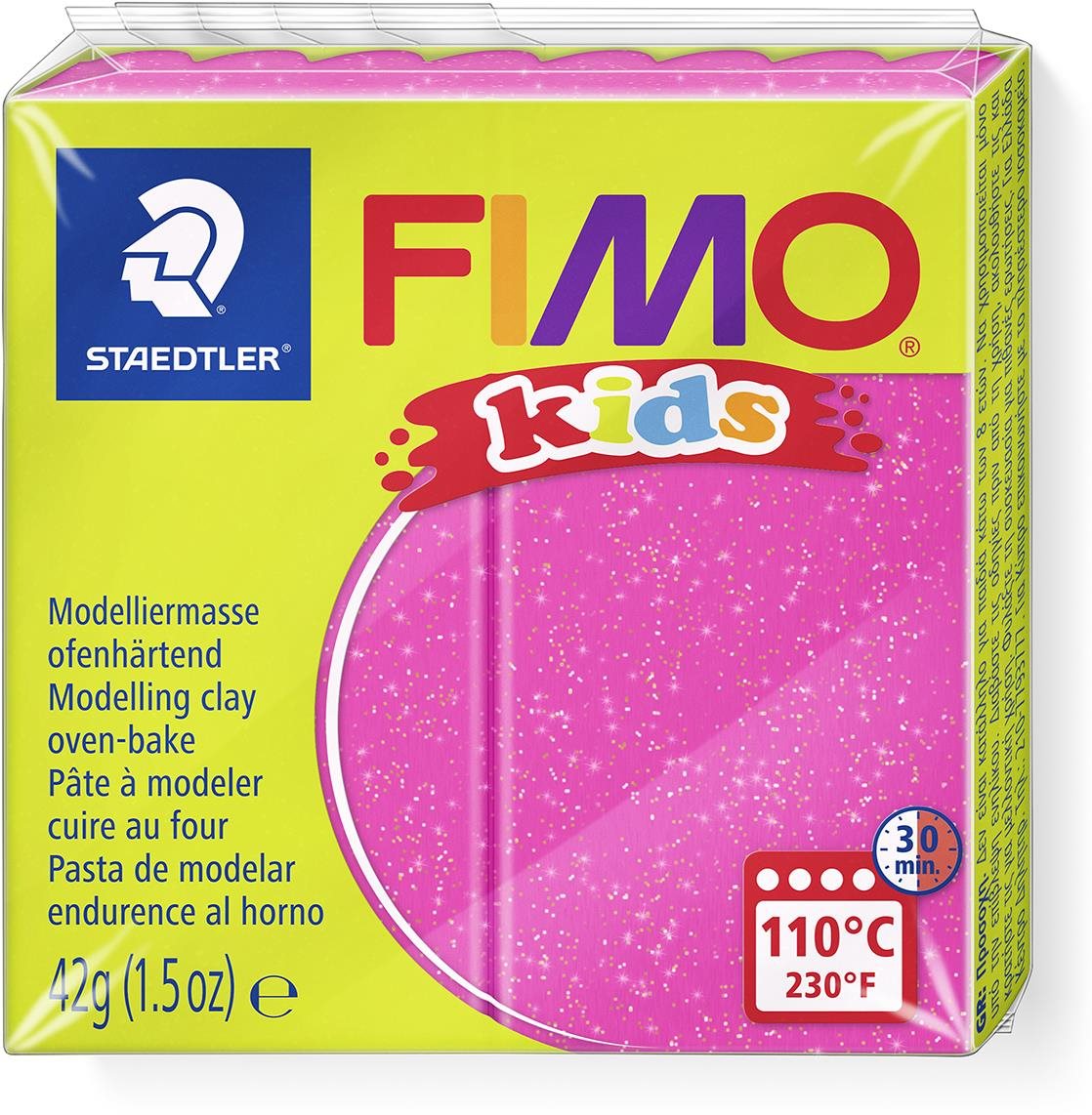 FIMO kids 8030 42 g ružová s trblietkami