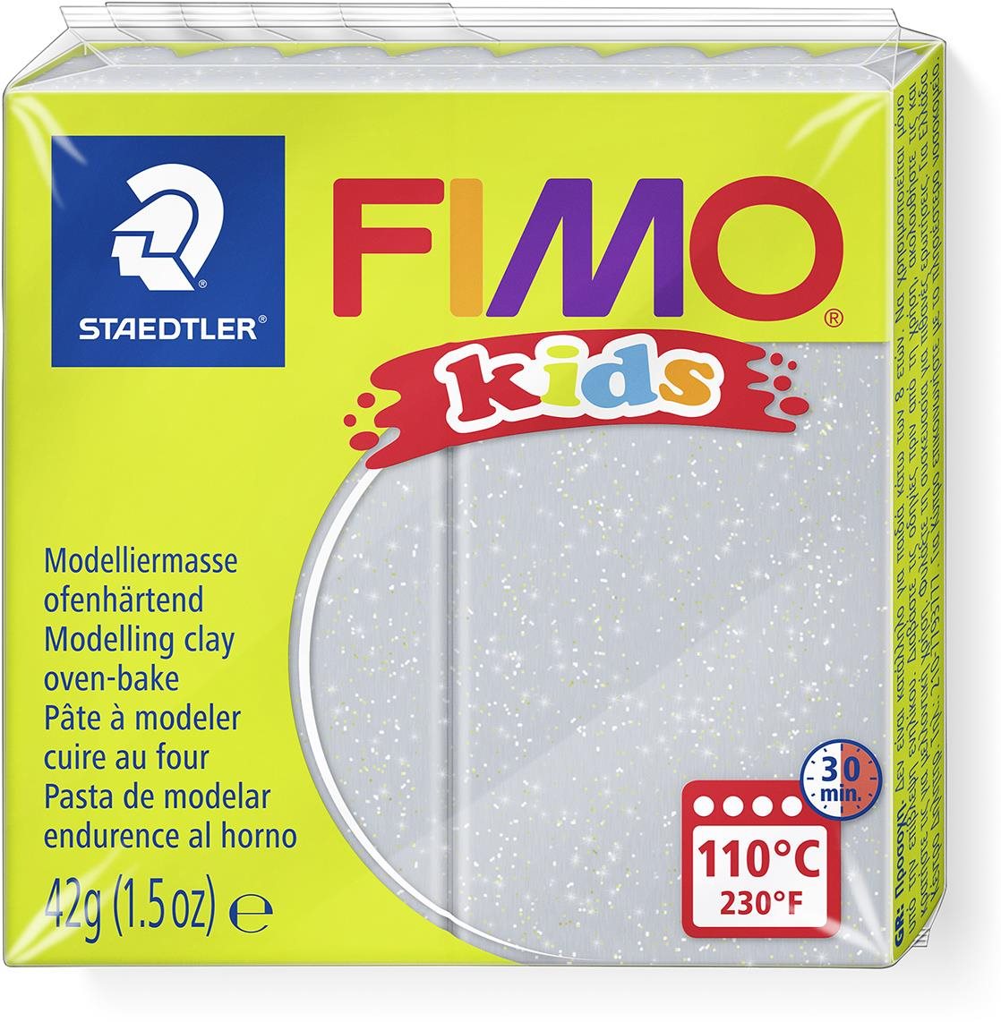 FIMO kids 42 g strieborná s trblietkami