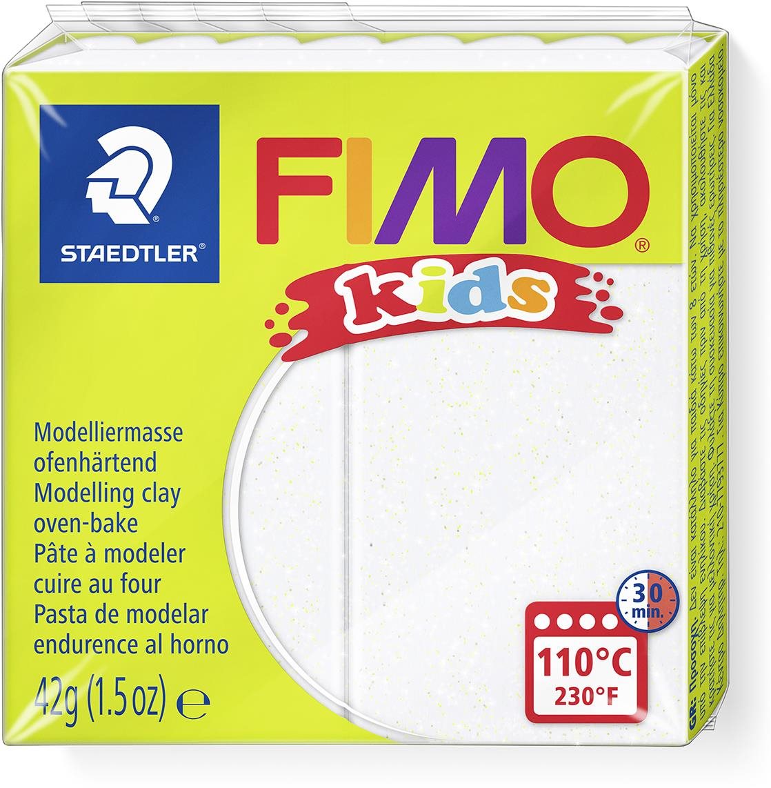 FIMO kids 8030 42 g biela s trblietkami