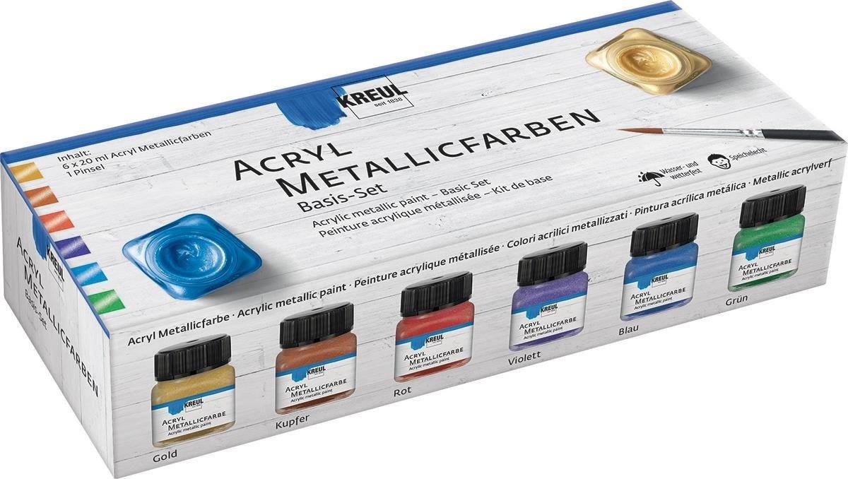 Kreul Súprava akrylových farieb metalické 6 × 20 ml