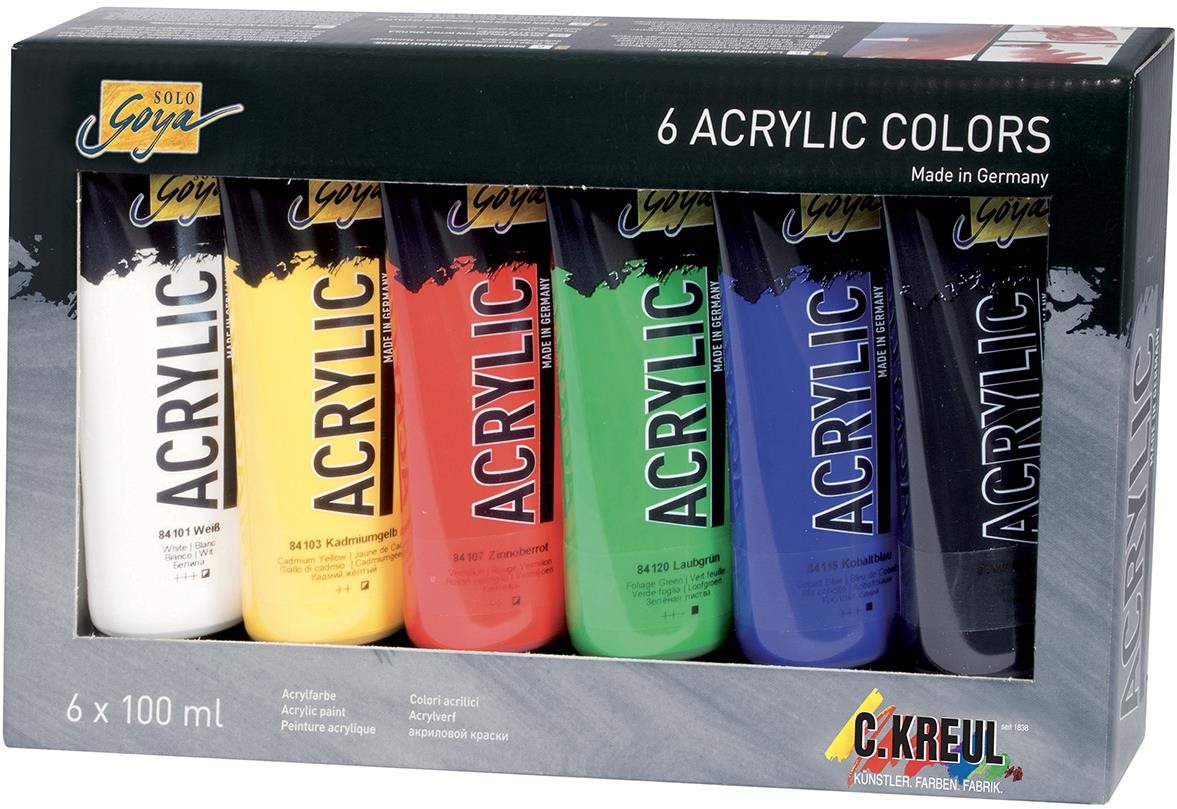 Kreul ,,Solo goya" Súprava akrylových farieb, 6 farieb, 100 ml v tube