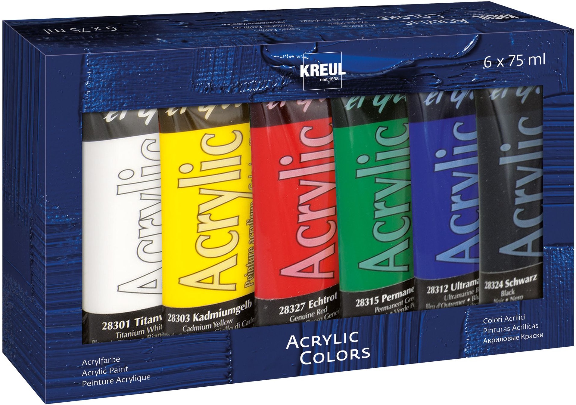 Kreul ,,El Greco" Súprava akrylových farieb, 6 farieb, 75 ml v tube