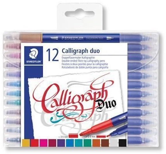 Staedtler Calligraph Duo 2,0/3,5 mm, kaligrafický, obojstranný, 12 farieb