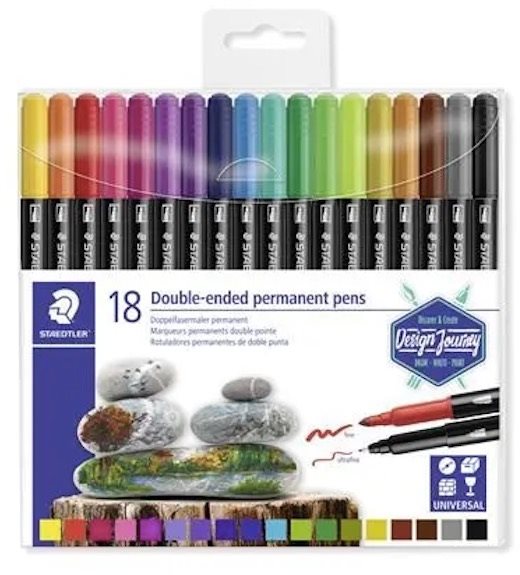 Staedtler Twin-tip 0,4/2,0 mm permanentný, obojstranný, 18 farieb