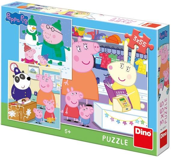 Peppa Pig: Veselé popoludnie 3× 55 Puzzle