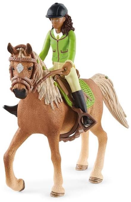 Schleich Čiernovláska Sarah s pohyblivými kĺbmi na koni