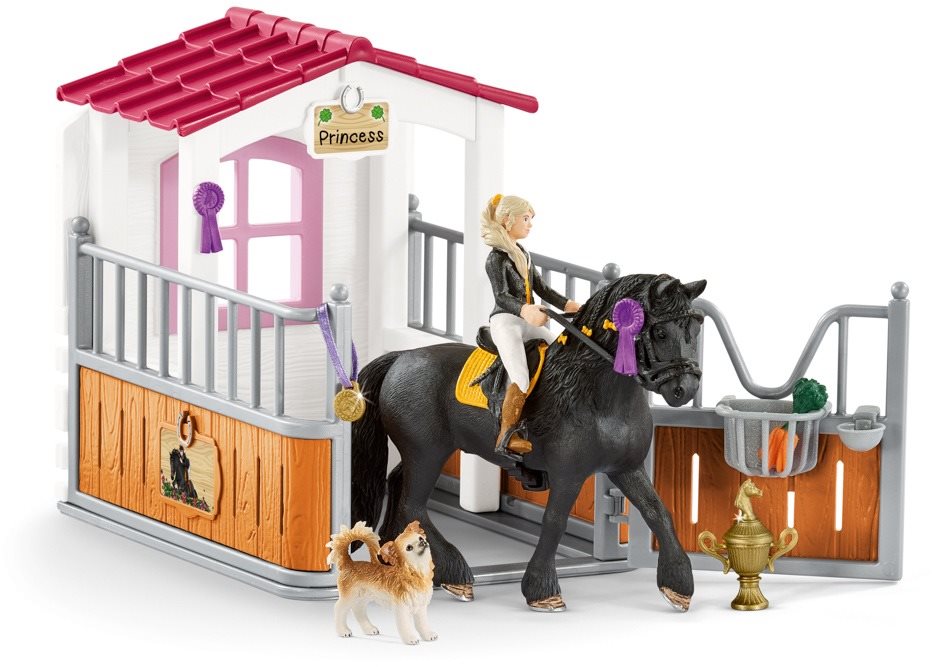 Schleich - Stajňa s koňom klubová, Tori + Princess 42437