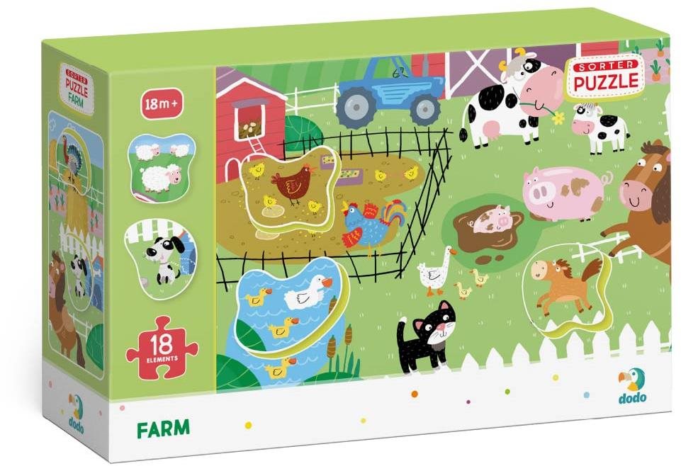 Puzzle s triedením obrázkov Farma 18 dielikov