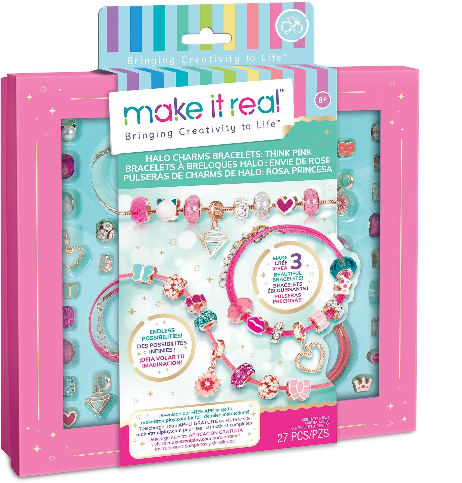 Make It Real Súprava na výrobu náramkov, ružová
