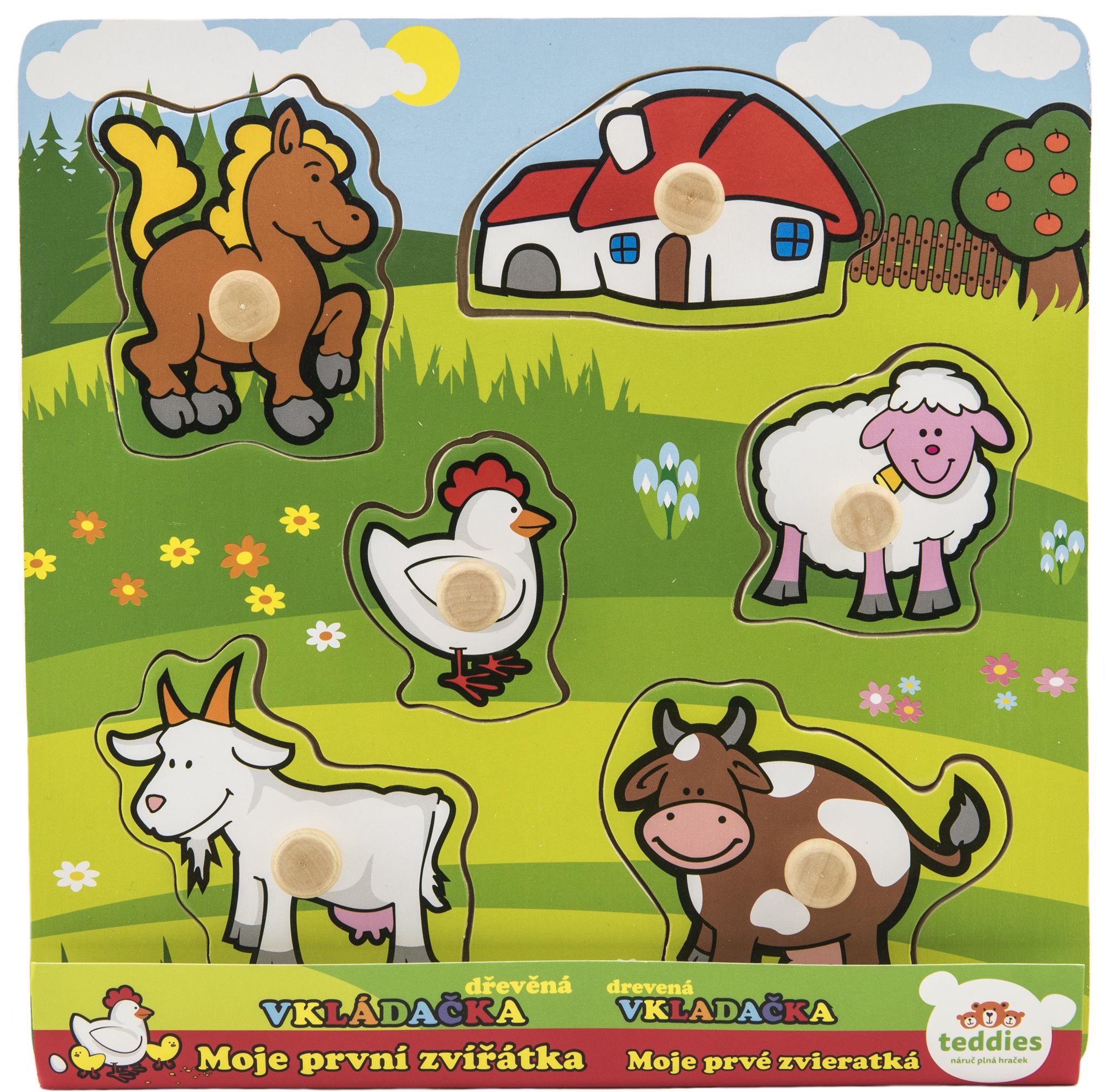 Teddies Vkladačka Moje prvé zvieratká 6 ks