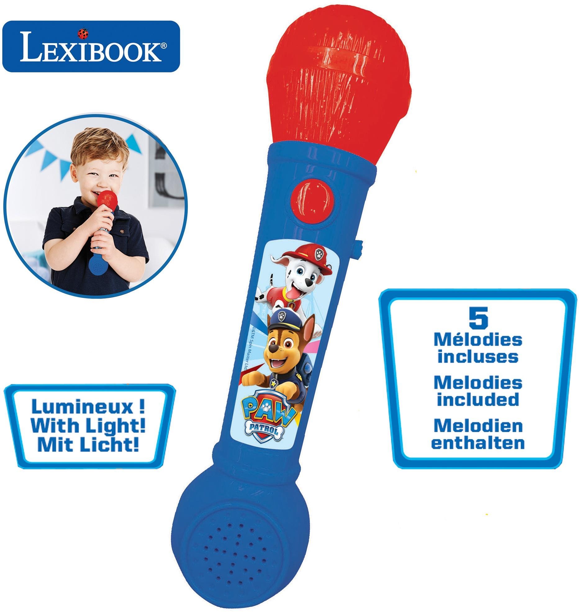 Lexibook Labková patrola Svietiaci mikrofón s melódiami a zvukovými efektmi