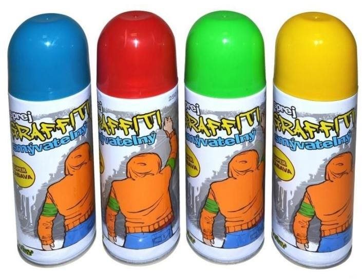 Sprej graffiti/krieda v spreji umývateľná 250 ml
