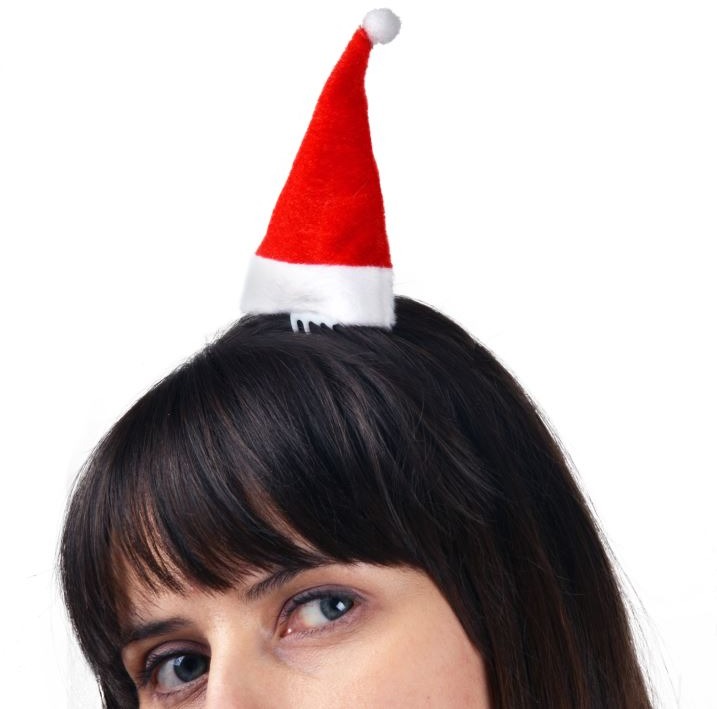 Mini čiapka Santa Claus na sponke – vianoce, 2 ks