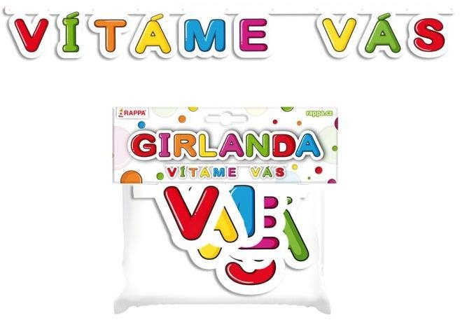 Girlanda papierová – Vítame vás – 128 cm
