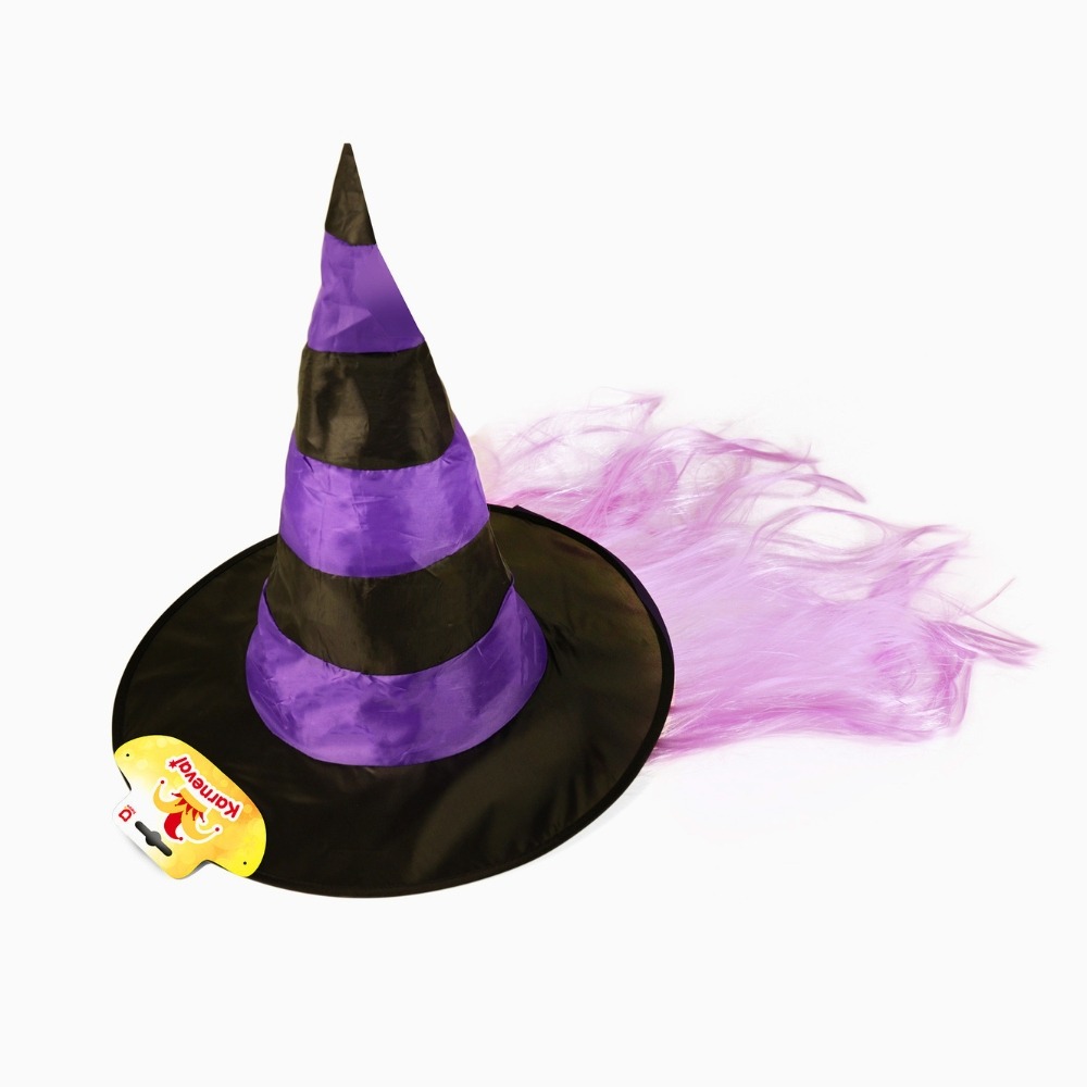 Klobúk čarodejnice s vlasmi – halloween