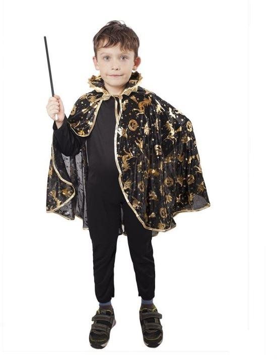 Karnevalový kostým plášť čarodejnícký čierny, detský – Halloween